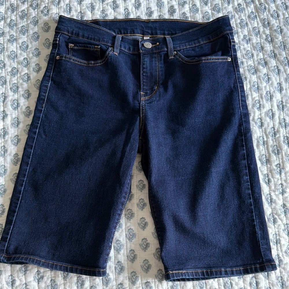 Dark Wash Denim Bermuda Shorts